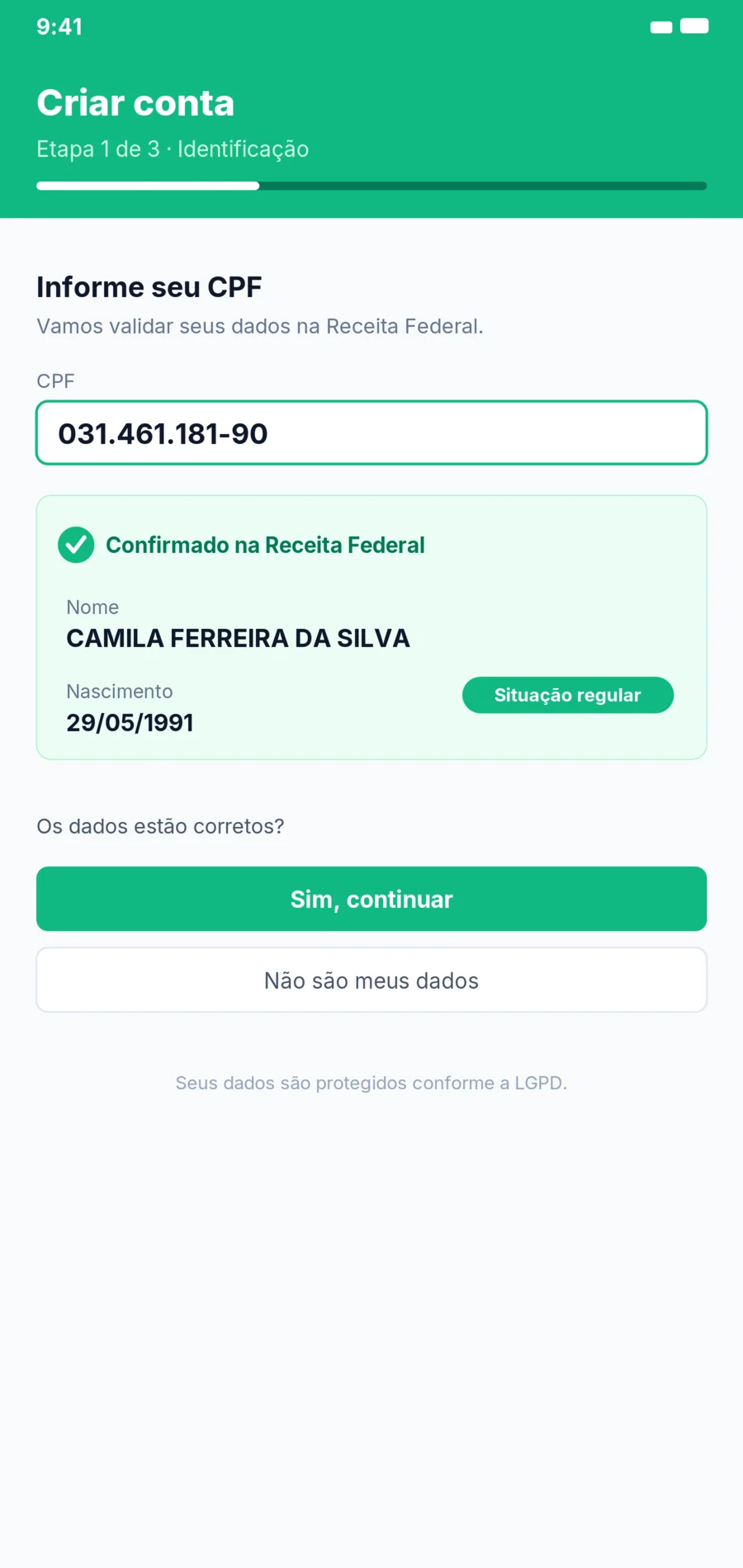 Pré-cadastro pelo app
