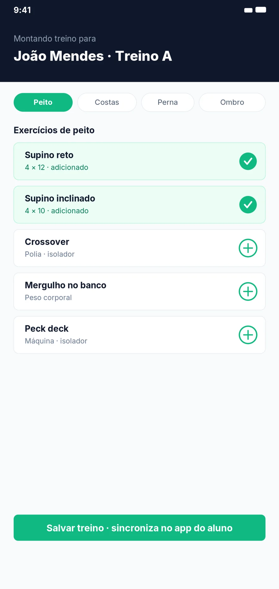 Montagem de treino