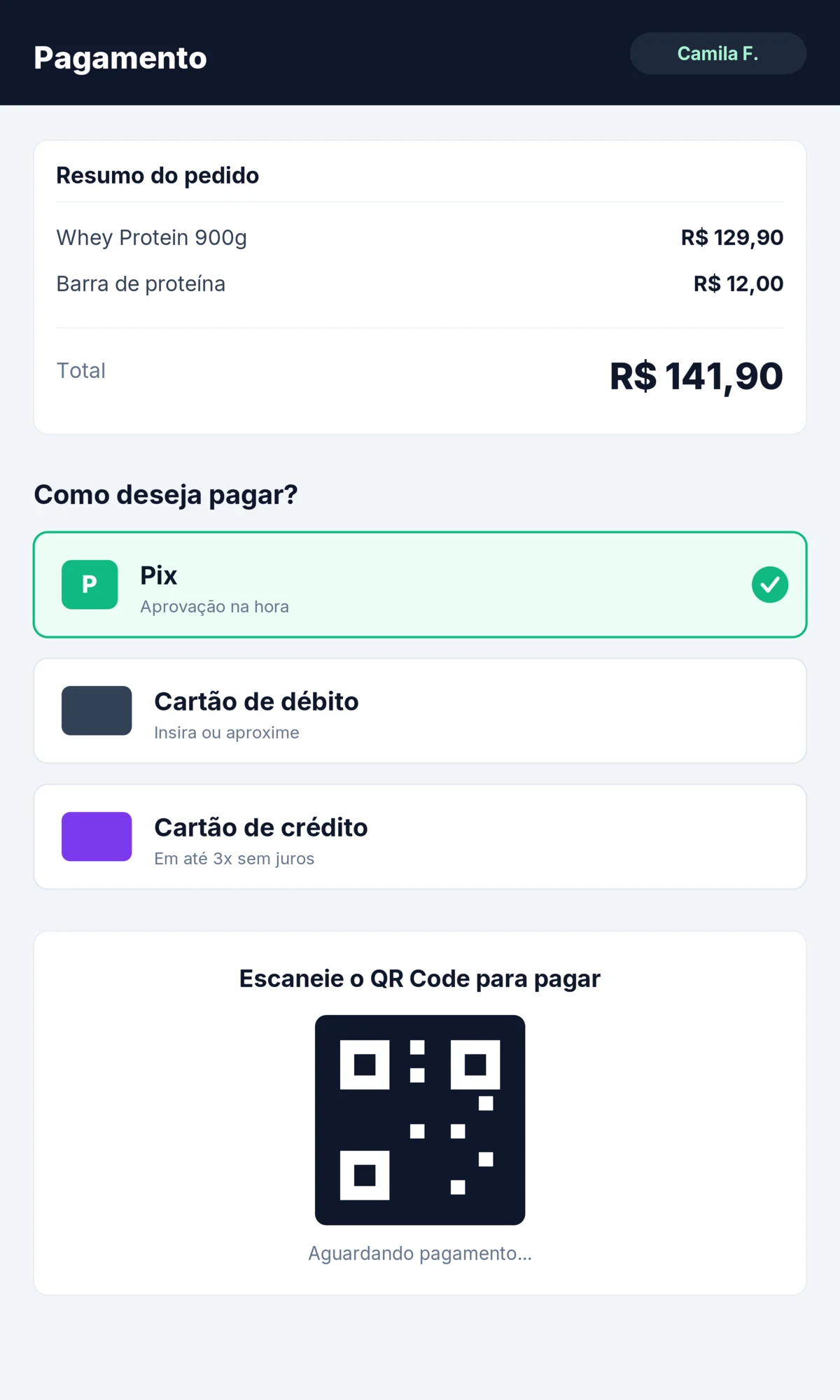 Pagamento integrado